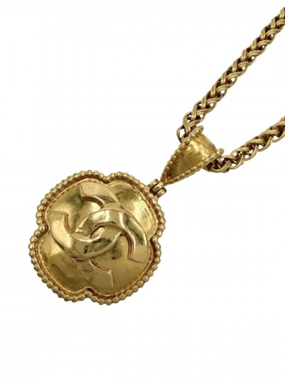 Chanel Necklace CC Logo Chain Vintage Gold Plated